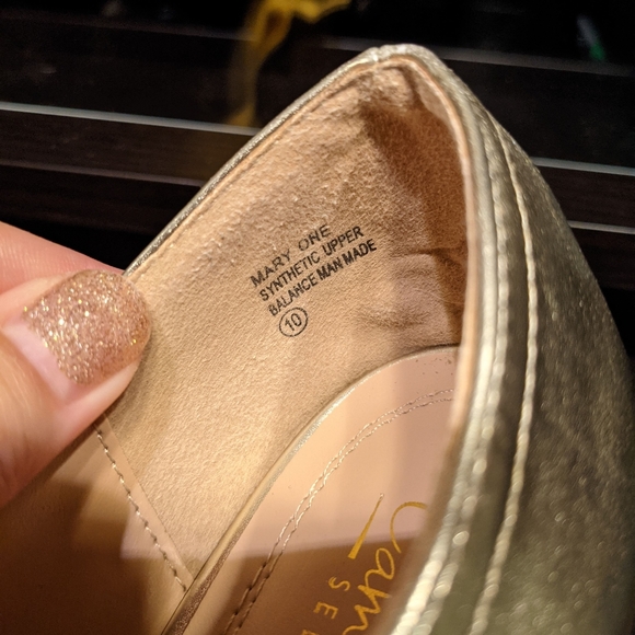 Gold Mary Jane's by Cambridge Select - Picture 2 of 7